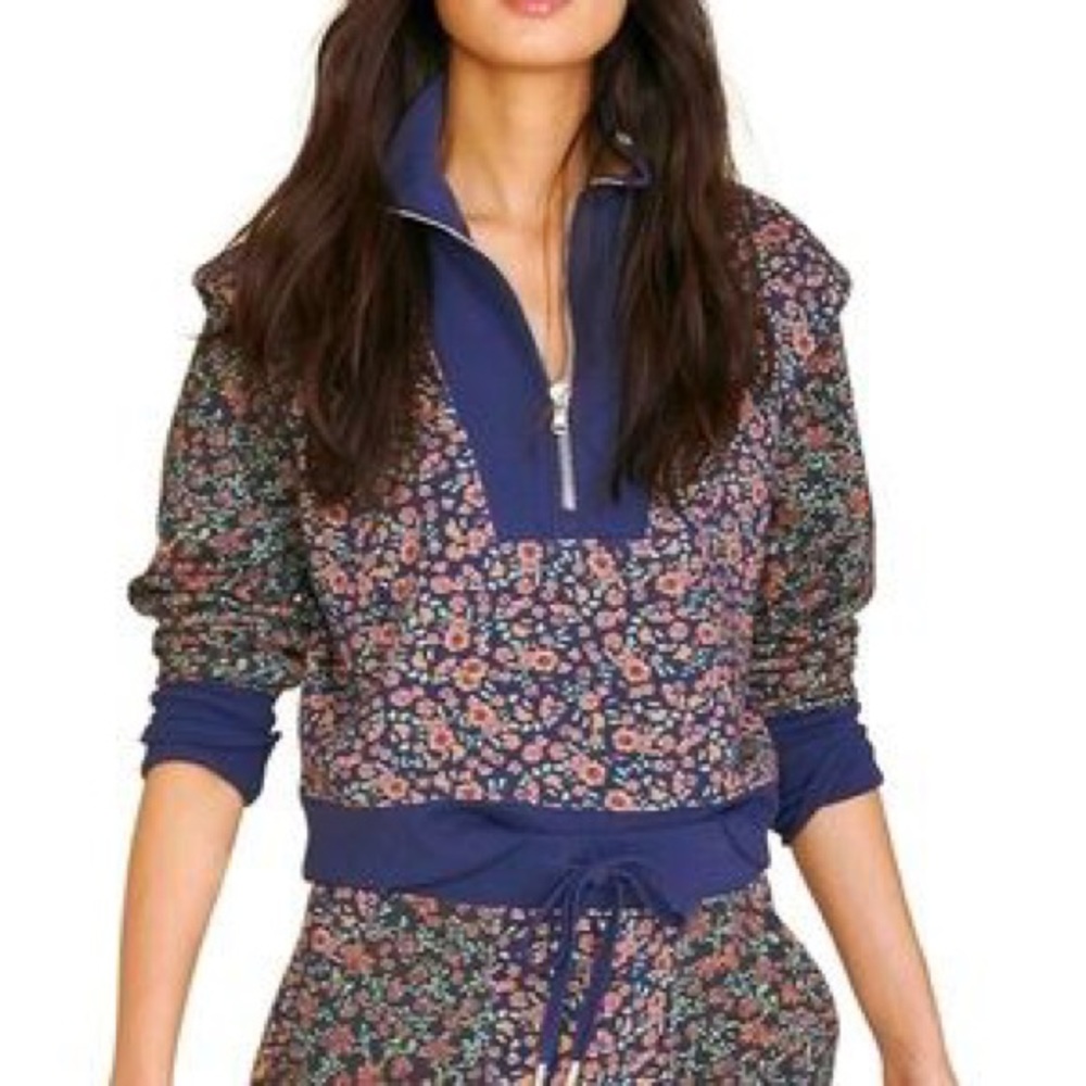 Veronica Beard NWT Floral Dylan 1/4 Zip Pullover Sweater Medium